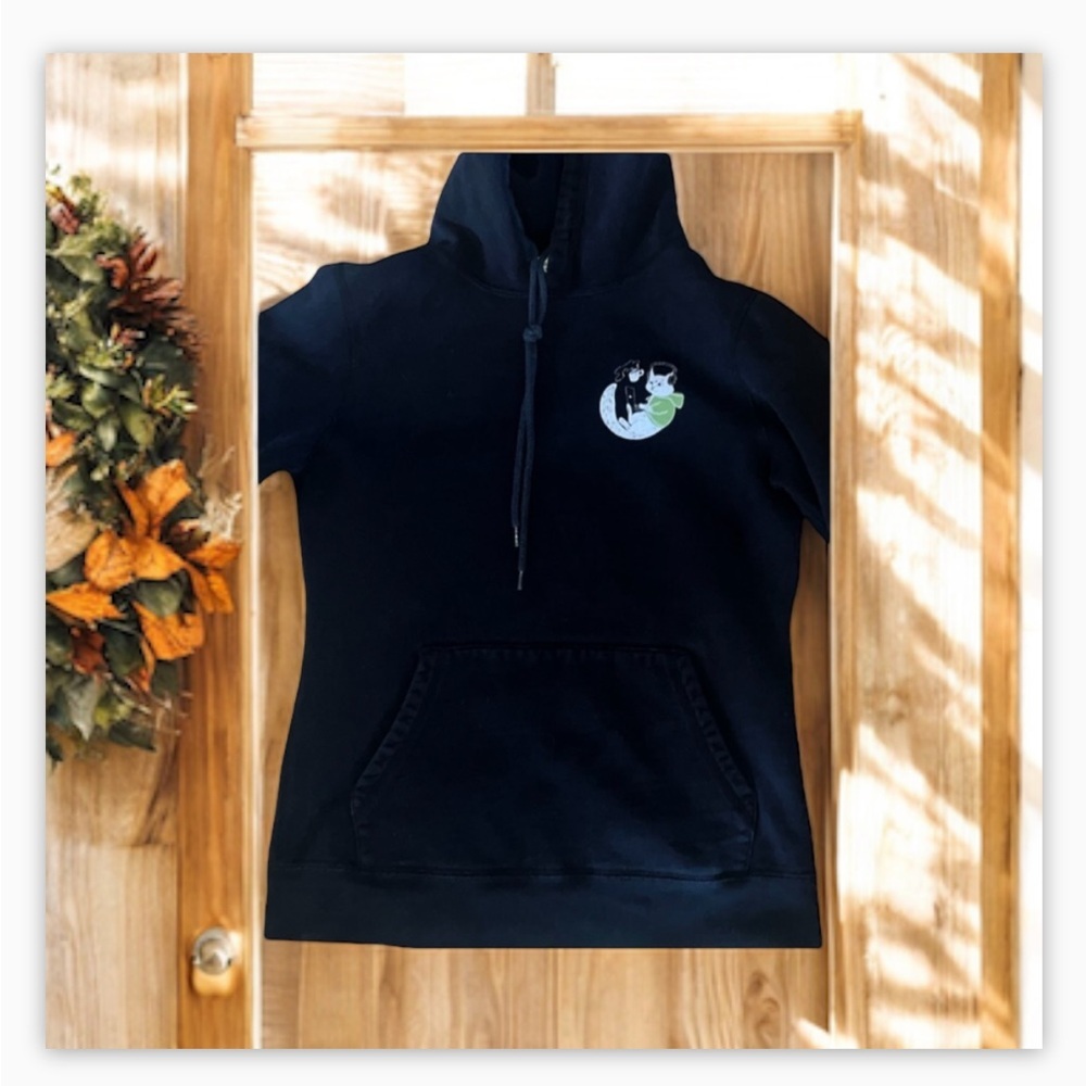 Redwood -Quirky Nerd Black Cat Online/Coffee Hoody—Cozy -Thick -GUC-Sz S 🍂 - Picture 4 of 11